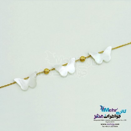 دستبند طلا و سنگ - صدف پروانه-MB0390
